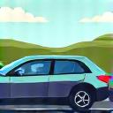 Icono de un coche en una carretera